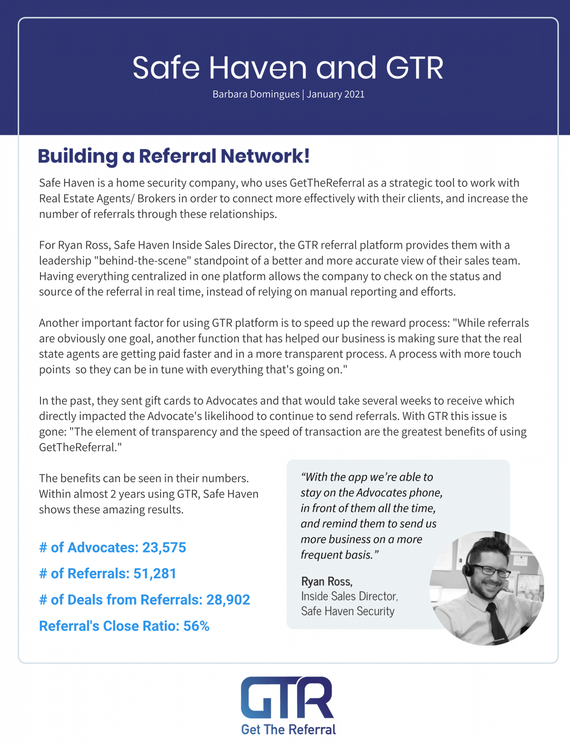 GTR and Safe Haven Building a Referral Network!